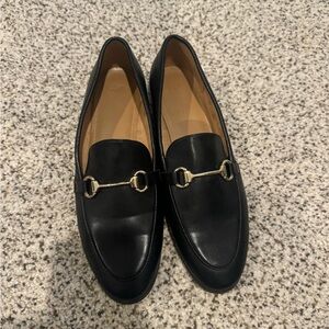 Elegant Black Loafers with Gold Accent